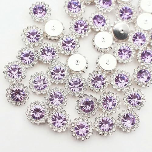 30–100 Stück goldene Blumen-Strasssteine, Glitzerkristalle, Ziersteine, Perlen, Kleidungsstücke, Basteln, zum Aufnähen von Strasssteinen für Kleidung, Edelsteine von YFSHC