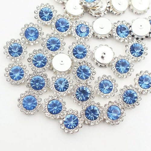 30–100 Stück goldene Blumen-Strasssteine, Glitzerkristalle, Ziersteine, Perlen, Kleidungsstücke, Basteln, zum Aufnähen von Strasssteinen für Kleidung, Edelsteine von YFSHC