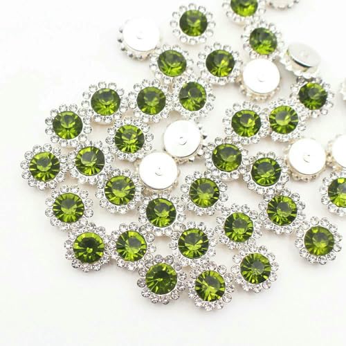 30–100 Stück goldene Blumen-Strasssteine, Glitzerkristalle, Ziersteine, Perlen, Kleidungsstücke, Basteln, zum Aufnähen von Strasssteinen für Kleidung, Edelsteine von YFSHC