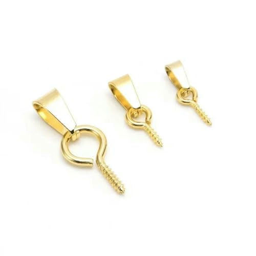 30 Stück/Los Edelstahl-Anhängerverbinder, Klemmbügel, goldfarben, Anhängerverschlüsse, Haken für DIY-Halsketten, Schmuckherstellung, Erkenntnisse, Gold, 8 x 17 mm 30 Stück/Los Edelstahl-Anhängerverbinder, Klemmbügel, goldfarben, Anhängerverschlüsse, Haken für DIY-Halsketten, Schmuckherstellung, Erkenntnisse, Gold, 8 x 17 mm von YFSHC