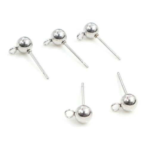 30 Stück 3/4/5/6 mm 316 Edelstahl Gold Pin Befunde Ohrstecker Basic Pins Stopper Verbinder für DIY Schmuckherstellung Zubehör - Pin-6mm von YFSHC