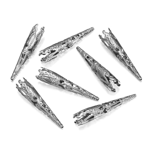 30 Stück Hohlkegel Filigrane Bugle Flower Endperlenkappen für DIY Ohrringe Anhänger Schmuckherstellung Zubehör Zubehör-Rhodium 30 Stück Hohlkegel Filigrane Bugle Flower Endperlenkappen für DIY Ohrringe Anhänger Schmuckherstellung Zubehör Zubehör-Rhodium von YFSHC