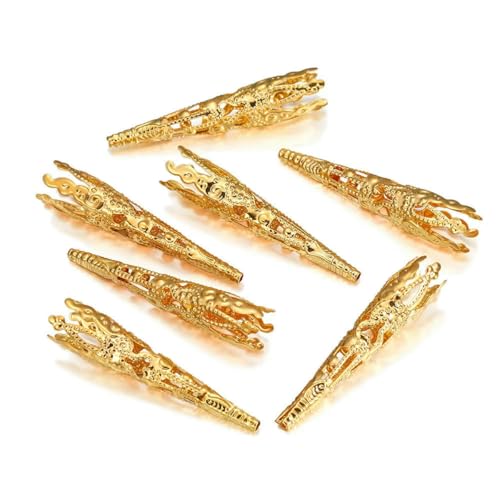 30 Stück ausgehöhlte Kegel, filigrane Bugle-Blumen-Endperlenkappen für DIY-Ohrringe, Anhänger, Schmuckherstellung, Zubehör, Zubehör, Gold 30 Stück ausgehöhlte Kegel, filigrane Bugle-Blumen-Endperlenkappen für DIY-Ohrringe, Anhänger, Schmuckherstellung, Zubehör, Zubehör, Gold von YFSHC
