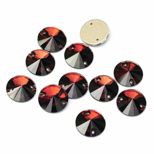 3200 runde Strasssteine zum Aufnähen, AAAAA, flache Rückseite, Glassteine zum Aufnähen von Schmuck und Kleidung, Rauchtopas, 18 mm, 12 Stück von YFSHC