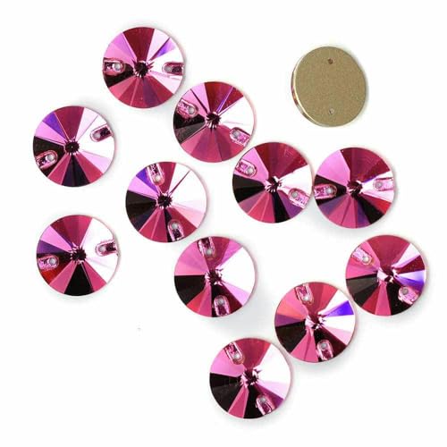 3200 runde Strasssteine zum Aufnähen, AAAAA, flache Rückseite, Glassteine zum Aufnähen von Schmuck und Kleidung, Rose, 18 mm, 12 Stück 3200 runde Strasssteine zum Aufnähen, AAAAA, flache Rückseite, Glassteine zum Aufnähen von Schmuck und Kleidung, Rose, 18 mm, 12 Stück von YFSHC