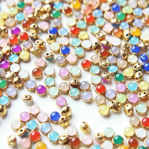 4,0 mm, 100 Stück, goldene Perlen-Mini-Knöpfe, rund, winzige Knöpfe für Heimwerkerbedarf, Scrapbooking, Puppen, Hemden, Kleidung, Nähzubehör, 24 Grau 4,0 mm, 100 Stück, goldene Perlen-Mini-Knöpfe, rund, winzige Knöpfe für Heimwerkerbedarf, Scrapbooking, Puppen, Hemden, Kleidung, Nähzubehör, 24 Grau von YFSHC