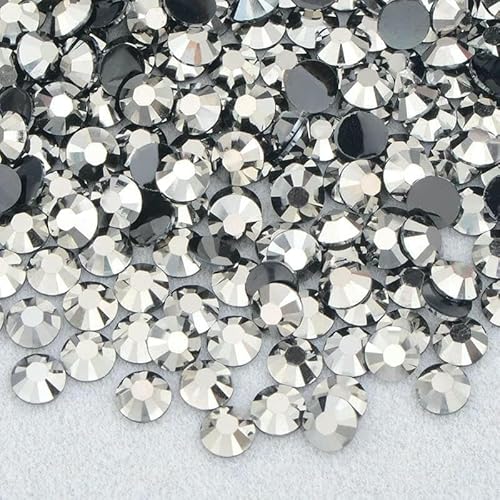 4,0 mm 5 mm 6 mm Jelly Pink AB Flatback Runde Strasssteine Glitzerharz Kristall Strass Nail Art Steine für DIY Dekoration-A33 Hämatit-3,0 mm 1000 Stück von YFSHC