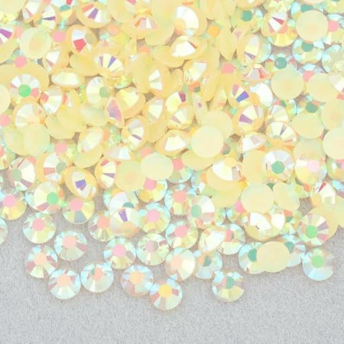 4,0 mm 5 mm 6 mm Jelly Pink AB Flatback Runde Strasssteine Glitzerharz Kristall Strass Nail Art Steine für DIY Dekoration-A47 Jelly LtPeach AB-5 mm 500 Stück von YFSHC