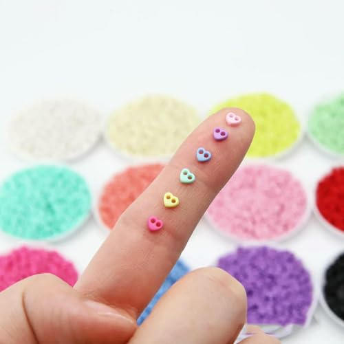 4,0 mm Mini-Herzknöpfe aus Kunstharz, ultrakleiner Knopf für Heimwerker, Basteln, Nähen, Puppen, Hochzeit, Kleidung, Pullover, Kartenherstellung, Scrapbooking, 02 Cremegelb, 100 Stück von YFSHC