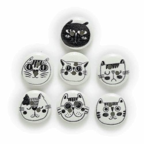 4 Stil 15 mm 50 Stück gemischtes Katzenthema reich bunte runde Holzknöpfe Nähen Scrapbooking Kleidung Basteln Handarbeit Zubehör-D Weiß 4 Stil 15 mm 50 Stück gemischtes Katzenthema reich bunte runde Holzknöpfe Nähen Scrapbooking Kleidung Basteln Handarbeit Zubehör-D Weiß von YFSHC