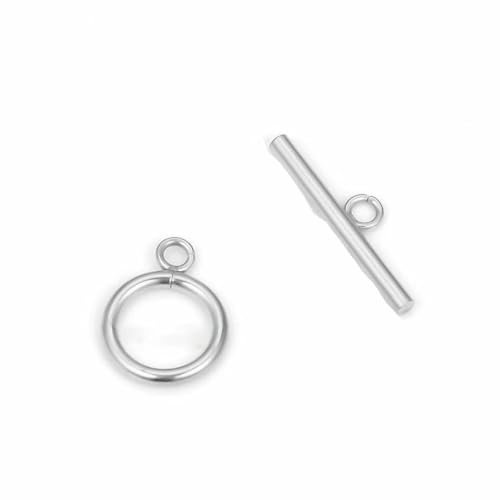 5 Sets Edelstahl-OT-Verschluss-Knebelverschlüsse für DIY-Schmuckherstellung, Halsketten, Verbinder, Armbänder, Haken, Bastelzubehör, Stahlfarbe, 14,0 mm 5 Sets Edelstahl-OT-Verschluss-Knebelverschlüsse für DIY-Schmuckherstellung, Halsketten, Verbinder, Armbänder, Haken, Bastelzubehör, Stahlfarbe, 14,0 mm von YFSHC