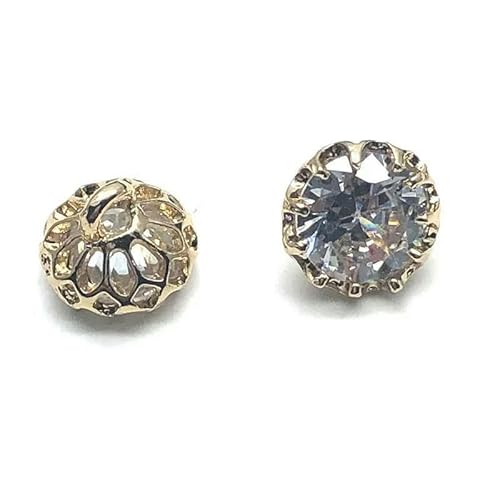 5 Stück/Los Strass-Kristallknöpfe Zirkonia-Knopf für Mantel Dekorative CZ-Nähknöpfe für Kaschmir-Strickjacke-5 Stück golden weiß-12mm 5 Stück/Los Strass-Kristallknöpfe Zirkonia-Knopf für Mantel Dekorative CZ-Nähknöpfe für Kaschmir-Strickjacke-5 Stück golden weiß-12mm von YFSHC