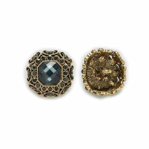 5 Stück Strasssteine, Edelsteine, Retro-Metallknopf zum Nähen, Heimkleidung, handgefertigtes Bastelzubehör, Dekoration, 23–25 mm, Blau, 23,0 mm 5 Stück Strasssteine, Edelsteine, Retro-Metallknopf zum Nähen, Heimkleidung, handgefertigtes Bastelzubehör, Dekoration, 23–25 mm, Blau, 23,0 mm von YFSHC