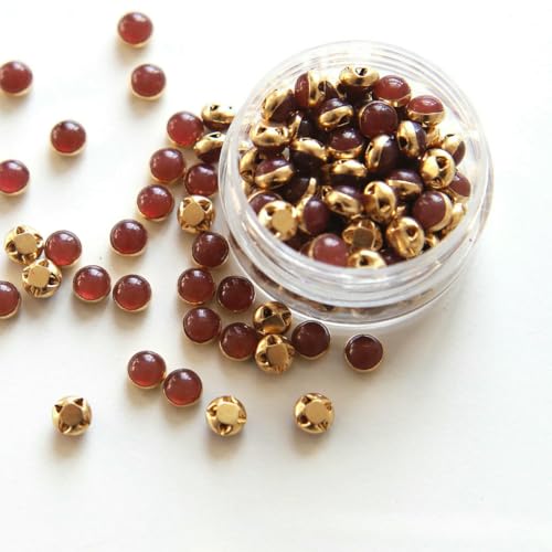 5 mm, 100 Stück, ultrakleine Puppenperlen-Miniknöpfe, Gürtelschnalle für DIY-Puppenkleidung, Hemden, Schuhe, Nähzubehör, Scrapbooking, 16 Braun von YFSHC