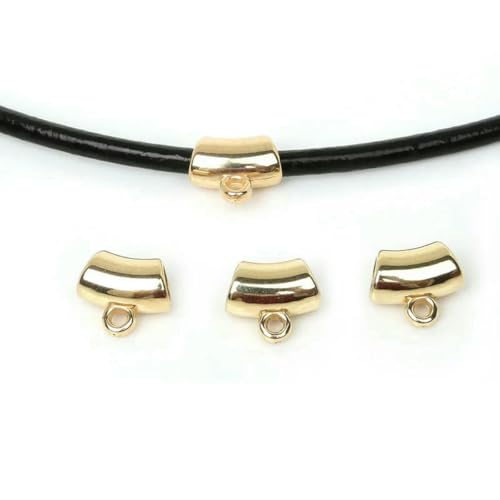50/150 Stück Charms Bail Big Hole Acryl CCB Perlenclip Verschluss Anhängerverschlüsse Haken Abstandshalter Perlen für DIY Schmuckherstellung Zubehör-14x13,0mm Gold-50 Stück von YFSHC