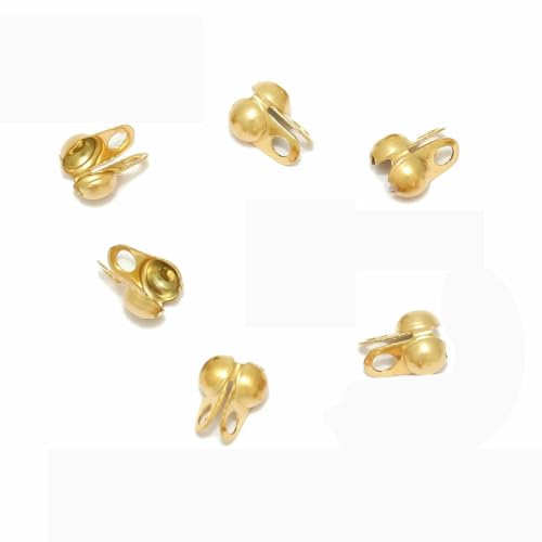50–100 Stück Goldbeschlag Edelstahl-Kugelkette Kalotte Crimps Perlen Verbinder Endverschlüsse für DIY Armband Halskette Herstellung-zy Gold 3,2 mm von YFSHC