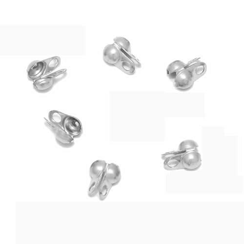 50–100 Stück Goldbeschlag Edelstahl Kugelkette Kalotte Crimps Perlen Verbinder Endverschlüsse für DIY Armband Halskette Herstellung-zy Stahl 1,6 mm von YFSHC