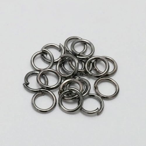 50–200 Stück/Los 3–20 mm offene Biegeringe, Roségold-Schlaufen, Spaltringe, Verbinder für DIY-Schmuckherstellung, DIY-Zubehör – Gun Black – 14,0 mm x 100 Stück von YFSHC