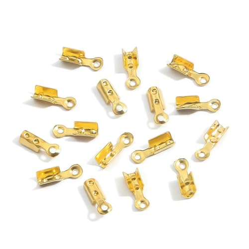 50–500 Stück 8 x 3,0 mm Lederclip-Spitze, Faltschnur, Quetschperlen, Endkappen, Halskettenverbinder, für Schmuckherstellung, Zubehör, Gold, 200 Stück 50–500 Stück 8 x 3,0 mm Lederclip-Spitze, Faltschnur, Quetschperlen, Endkappen, Halskettenverbinder, für Schmuckherstellung, Zubehör, Gold, 200 Stück von YFSHC