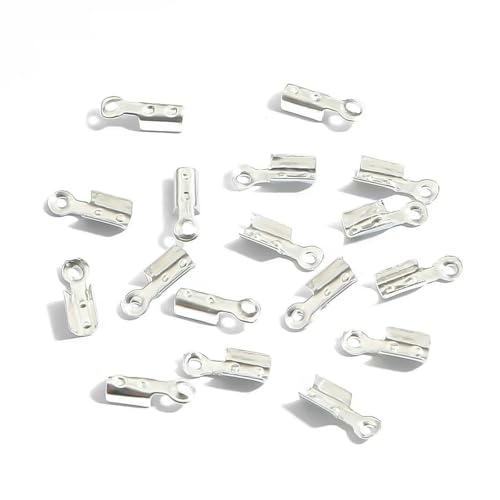 50–500 Stück 8 x 3,0 mm Lederclip-Spitze, Faltschnur, Quetschperlen, Endkappen, Halskettenverbinder, für Schmuckherstellung, Zubehör, Silber, 50 Stück 50–500 Stück 8 x 3,0 mm Lederclip-Spitze, Faltschnur, Quetschperlen, Endkappen, Halskettenverbinder, für Schmuckherstellung, Zubehör, Silber, 50 Stück von YFSHC