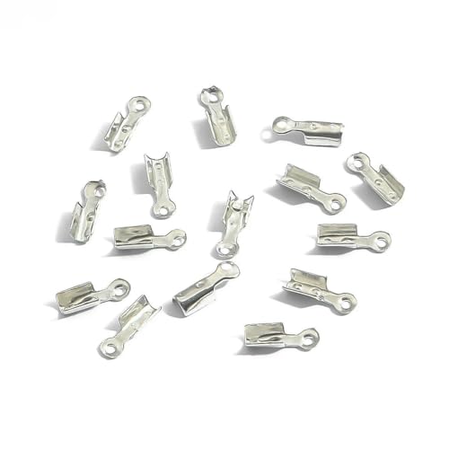 50–500 Stück 8 x 3,0 mm Lederclip-Spitze, Faltschnur, Quetschperlen, Endkappen, Halskettenverbinder für Schmuckherstellung, Zubehör, Rhodium, 500 Stück 50–500 Stück 8 x 3,0 mm Lederclip-Spitze, Faltschnur, Quetschperlen, Endkappen, Halskettenverbinder für Schmuckherstellung, Zubehör, Rhodium, 500 Stück von YFSHC