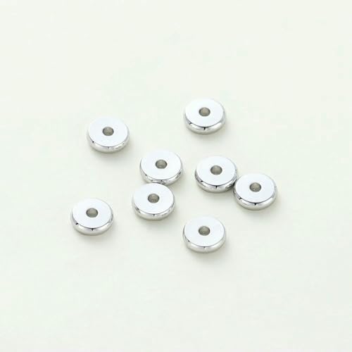 50 Stück/Los 14K/18K vergoldetes Messing 4,0 mm 5 mm 6 mm runde Abstandsperlen flache Armbandperlen für DIY-Schmuckzubehör-Platin-6 mm x 50 Stück 50 Stück/Los 14K/18K vergoldetes Messing 4,0 mm 5 mm 6 mm runde Abstandsperlen flache Armbandperlen für DIY-Schmuckzubehör-Platin-6 mm x 50 Stück von YFSHC