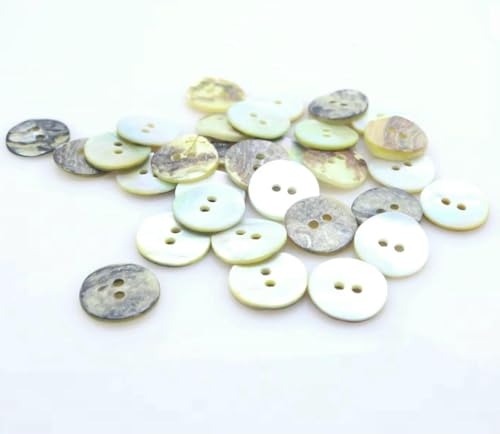 50 Stück/Los 9 mm/10 mm/11 mm/12 mm/15 mm/18 mm/20 mm/23,0 mm/25 mm Mode natürliche weiße Perlmutt Muschelknopf 2 Löcher flacher Hemdknopf-Perlmutt-23,0 mm von YFSHC