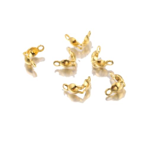 50 Stück/Los Gold Edelstahl-Anschlussverschluss Kugelkette Kalotte End Crimps Perlenkappen für DIY Schmuckherstellung Supplies-A3 50 Stück/Los Gold Edelstahl-Anschlussverschluss Kugelkette Kalotte End Crimps Perlenkappen für DIY Schmuckherstellung Supplies-A3 von YFSHC