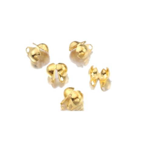 50 Stück/Los Gold Edelstahl-Anschlussverschluss Kugelkette Kalotte End Crimps Perlenkappen für DIY Schmuckherstellung Supplies-B3 50 Stück/Los Gold Edelstahl-Anschlussverschluss Kugelkette Kalotte End Crimps Perlenkappen für DIY Schmuckherstellung Supplies-B3 von YFSHC