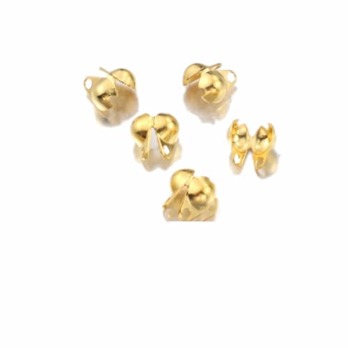 50 Stück/Los Gold Edelstahl-Anschlussverschluss Kugelkette Kalotte End Crimps Perlenkappen für DIY Schmuckherstellung Supplies-B4 50 Stück/Los Gold Edelstahl-Anschlussverschluss Kugelkette Kalotte End Crimps Perlenkappen für DIY Schmuckherstellung Supplies-B4 von YFSHC
