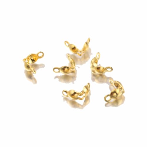 50 Stück/Los Gold Edelstahl-Anschlussverschluss Kugelkette Kalotte End Crimps Perlenkappen für DIY Schmuckherstellung Zubehör-A4 50 Stück/Los Gold Edelstahl-Anschlussverschluss Kugelkette Kalotte End Crimps Perlenkappen für DIY Schmuckherstellung Zubehör-A4 von YFSHC