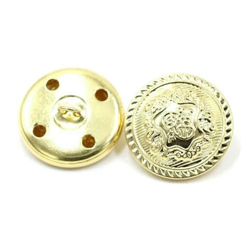 50 Stück 15–25 mm Metallknöpfe, antiker Messing-Ösenknopf für Kleidung, Jeans, Reparaturset, Handarbeitsschnalle, DIY-Strick-Nähzubehör, B3-15-Gold-23,0 mm von YFSHC