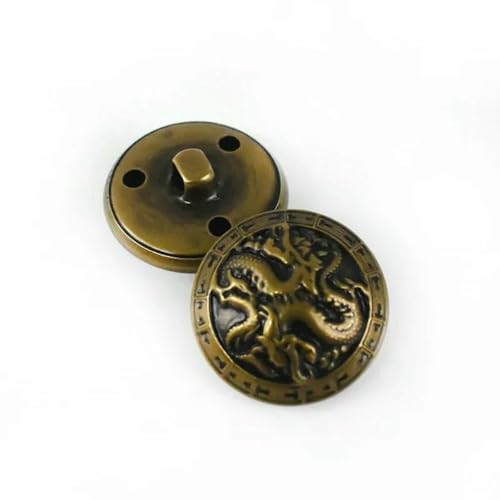 50 Stück 15–25 mm Metallknöpfe, antiker Messing-Ösenknopf für Kleidung, Jeans, Reparaturset, Handarbeitsschnalle, DIY-Strick-Nähzubehör, B3-17-Bronze, 23,0 von YFSHC