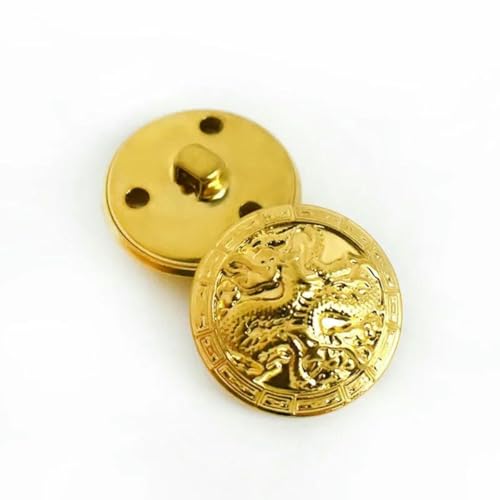 50 Stück 15–25 mm Metallknöpfe, antiker Messing-Ösenknopf für Kleidung, Jeans, Reparaturset, Handarbeitsschnalle, DIY-Strick-Nähzubehör, B3-17-Gold, 20 mm von YFSHC