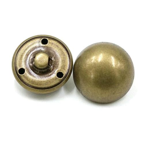 50 Stück 15–25 mm Metallknöpfe, antiker Messing-Ösenknopf für Kleidung, Jeans, Reparaturset, Handarbeitsschnalle, DIY-Strick-Nähzubehör, ZK2000, Bronze, 18 von YFSHC
