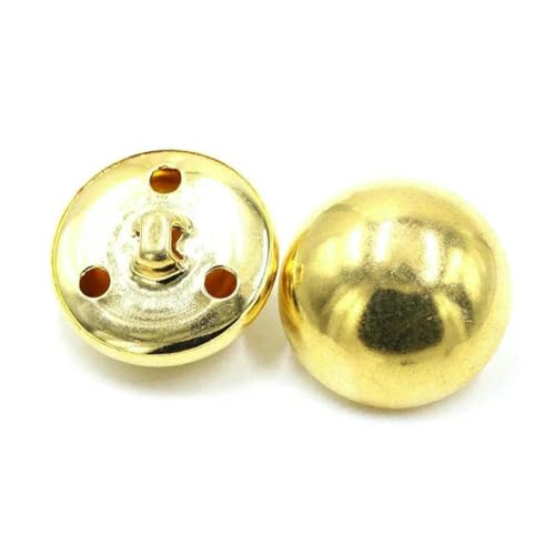 50 Stück 15–25 mm Metallknöpfe, antiker Messing-Ösenknopf für Kleidung, Jeans, Reparaturset, Handarbeitsschnalle, DIY-Strick-Nähzubehör, ZK2000, Gold, 23,0 von YFSHC