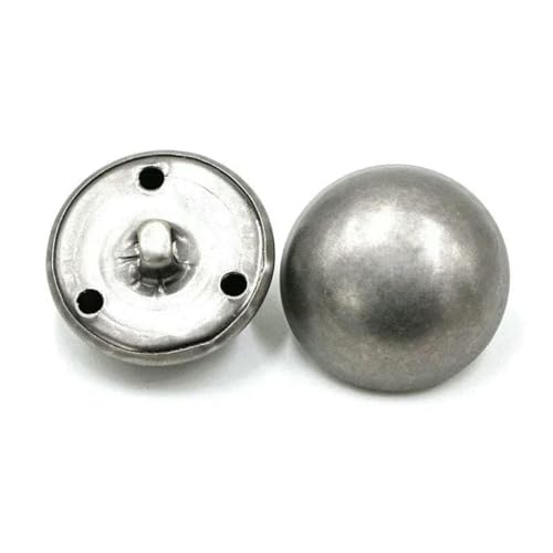 50 Stück 15–25 mm Metallknöpfe, antiker Messing-Ösenknopf für Kleidung, Jeans, Reparaturset, Handarbeitsschnalle, DIY-Strick-Nähzubehör, ZK2000, GunBlack, 1 von YFSHC