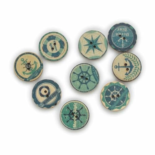 50 Stück 2 Farben, runder Schiffsanker-Druck, Holzknopf, Handarbeit, Nähen, Scrapbooking, Kleidung, Bastelzubehör, 15–25 mm, Hellbraun, 20 mm 50 Stück 2 Farben, runder Schiffsanker-Druck, Holzknopf, Handarbeit, Nähen, Scrapbooking, Kleidung, Bastelzubehör, 15–25 mm, Hellbraun, 20 mm von YFSHC