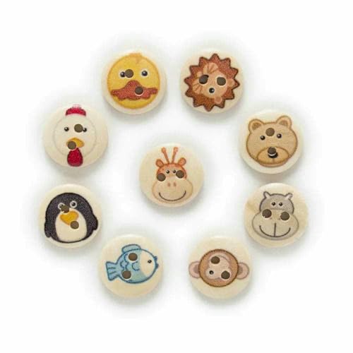 50 Stück 2 Löcher süße Tier Holzknöpfe Kleidung Home Nähen Scrapbooking Dekor Holz Cartoon DIY 15mm-Standard 50 Stück 2 Löcher süße Tier Holzknöpfe Kleidung Home Nähen Scrapbooking Dekor Holz Cartoon DIY 15mm-Standard von YFSHC