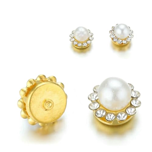 50 Stück Blumen-Strassperlen, Perlen, goldfarbene Klaue für Brosche, Knopf, Schleife, Cabochons, DIY-Schmuckherstellung, 9 mm, goldfarben von YFSHC