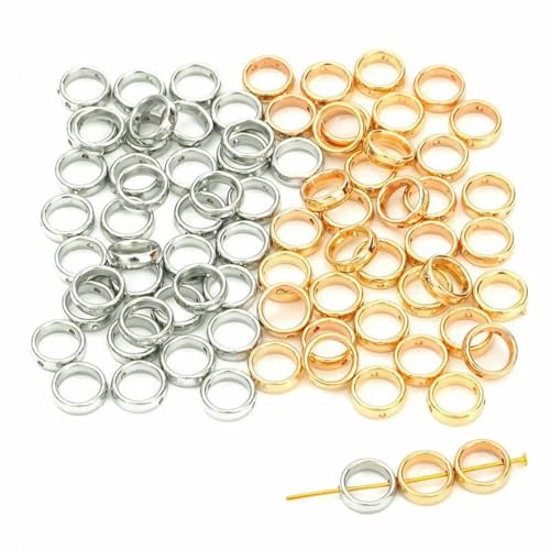 50 Stück CCB-Perlen mit zwei Löchern, Herz, Blume, oval, Kreis, Rahmen, Abstandshalter, Verbinder für DIY-Armbänder, Ohrringe, Anhänger, Schmuckherstellung, 12 mm MX 50 Stück CCB-Perlen mit zwei Löchern, Herz, Blume, oval, Kreis, Rahmen, Abstandshalter, Verbinder für DIY-Armbänder, Ohrringe, Anhänger, Schmuckherstellung, 12 mm MX von YFSHC