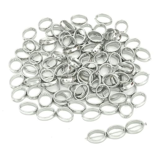 50 Stück CCB-Perlen mit zwei Löchern, Herz, Blume, oval, Kreis, Rahmen, Abstandshalter, Verbinder für DIY-Armbänder, Ohrringe, Anhänger, Schmuckherstellung, 15 x 12 mm, RH 50 Stück CCB-Perlen mit zwei Löchern, Herz, Blume, oval, Kreis, Rahmen, Abstandshalter, Verbinder für DIY-Armbänder, Ohrringe, Anhänger, Schmuckherstellung, 15 x 12 mm, RH von YFSHC