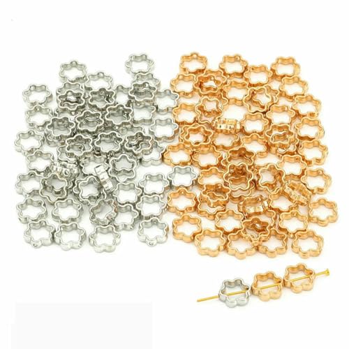 50 Stück CCB-Perlen mit zwei Löchern, Herz, Blume, oval, Kreis, Rahmen, Abstandshalter für DIY-Armbänder, Ohrringe, Anhänger, Schmuckherstellung, 12 mm, MX_a 50 Stück CCB-Perlen mit zwei Löchern, Herz, Blume, oval, Kreis, Rahmen, Abstandshalter für DIY-Armbänder, Ohrringe, Anhänger, Schmuckherstellung, 12 mm, MX_a von YFSHC