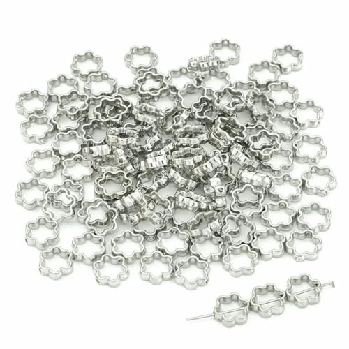 50 Stück CCB-Perlen mit zwei Löchern, Herz, Blume, oval, Kreis, Rahmen, Abstandshalter für DIY-Armbänder, Ohrringe, Anhänger, Schmuckherstellung, 12 mm RH_a 50 Stück CCB-Perlen mit zwei Löchern, Herz, Blume, oval, Kreis, Rahmen, Abstandshalter für DIY-Armbänder, Ohrringe, Anhänger, Schmuckherstellung, 12 mm RH_a von YFSHC