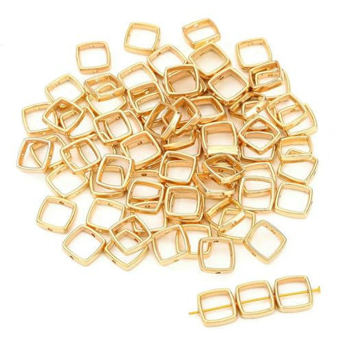 50 Stück CCB-Perlen mit zwei Löchern, Herz, Blume, oval, Kreis, Rahmen, Abstandshalter für DIY-Armbänder, Ohrringe, Anhänger, Schmuckherstellung, 14,0 mm GD 50 Stück CCB-Perlen mit zwei Löchern, Herz, Blume, oval, Kreis, Rahmen, Abstandshalter für DIY-Armbänder, Ohrringe, Anhänger, Schmuckherstellung, 14,0 mm GD von YFSHC