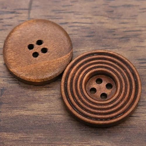 50 Stück DIY Holzknöpfe Nähzubehör Kinderkleidung Handarbeiten Hemden Dekorative Knöpfe Handarbeit Kinderbekleidung-braune Farbe-15 mm 50 Stück DIY Holzknöpfe Nähzubehör Kinderkleidung Handarbeiten Hemden Dekorative Knöpfe Handarbeit Kinderbekleidung-braune Farbe-15 mm von YFSHC