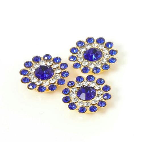 50 Stück Kristall-Krallen-Strasssteine, flache Rückseite, Näh-Cabochons, Lünettenperlen für die Schmuckherstellung, DIY-Handarbeiten, Schleifen, Königsblau von YFSHC