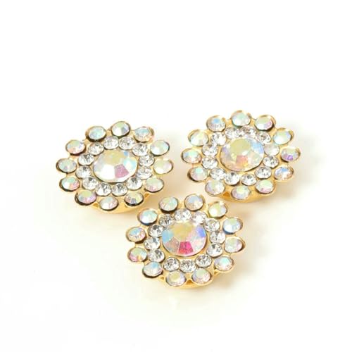 50 Stück Kristallklauen-Strasssteine, flache Rückseite, Näh-Cabochons, Lünettenperlen für die Schmuckherstellung, DIY-Handarbeiten, Schleifen, Farbe AB von YFSHC