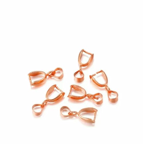 50 Stück Melonensamen-Schnalle, Charm-Anhänger, Perlen, Verbinder, Klemmverschluss, Clips, Anhängerverschlüsse, Hakenzubehör für Schmuckzubehör, Roségold, 50–9 x 25 mm von YFSHC