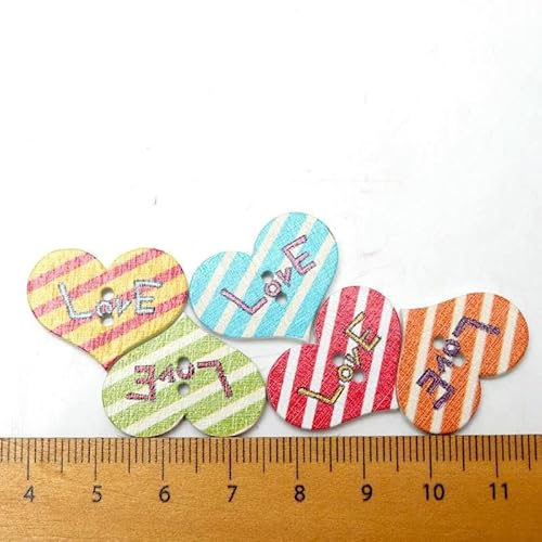 50 Stück gemischte Holzknöpfe mit Liebesherz-Muster, Botones, handgefertigte Accessoires, Dekoration, Scrapbooking, Basteln, 20 x 25 mm, 4 50 Stück gemischte Holzknöpfe mit Liebesherz-Muster, Botones, handgefertigte Accessoires, Dekoration, Scrapbooking, Basteln, 20 x 25 mm, 4 von YFSHC